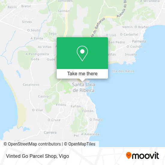 Vinted Go Parcel Shop map