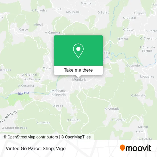 Vinted Go Parcel Shop map