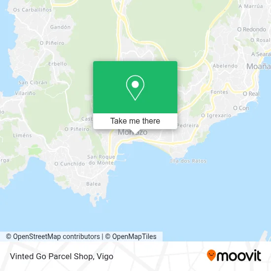Vinted Go Parcel Shop map