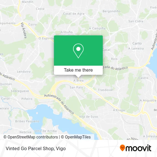 Vinted Go Parcel Shop map