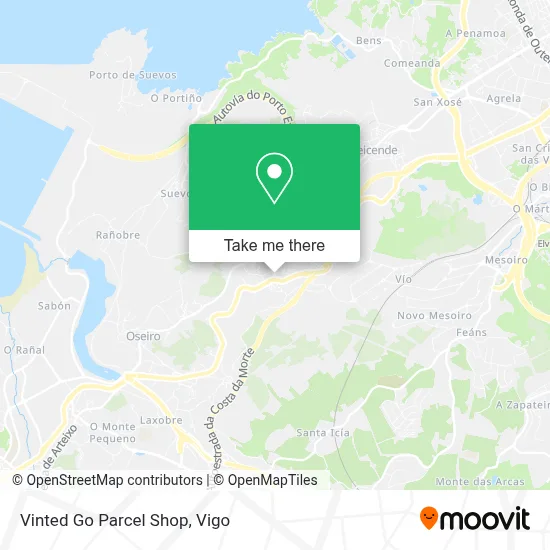 Vinted Go Parcel Shop map