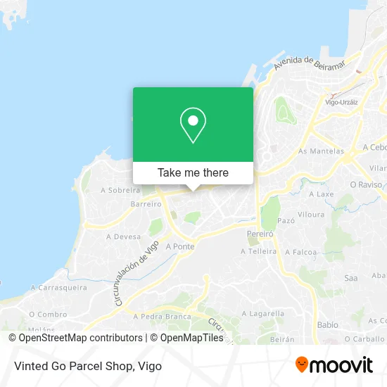 Vinted Go Parcel Shop map