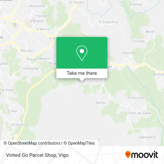 Vinted Go Parcel Shop map