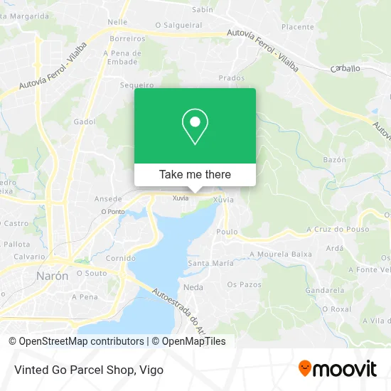 Vinted Go Parcel Shop map