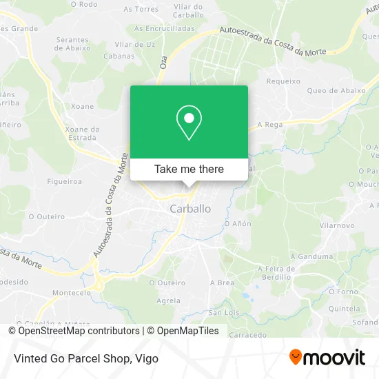 Vinted Go Parcel Shop map