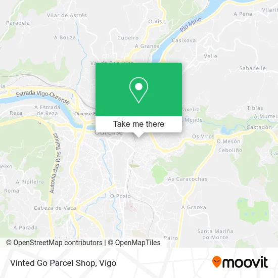 Vinted Go Parcel Shop map