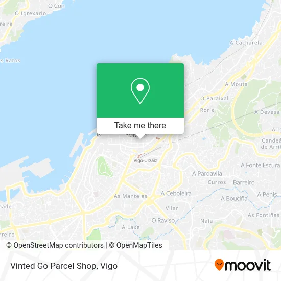 Vinted Go Parcel Shop map
