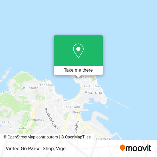 Vinted Go Parcel Shop map