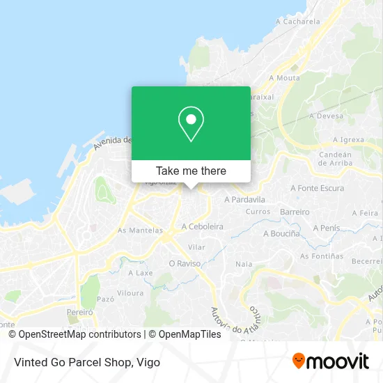 Vinted Go Parcel Shop map