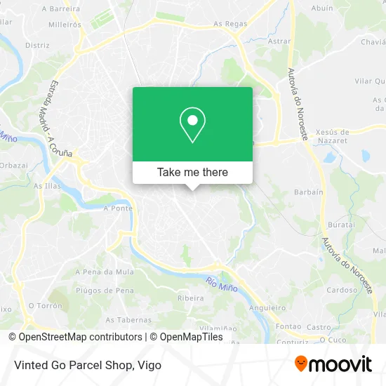 Vinted Go Parcel Shop map