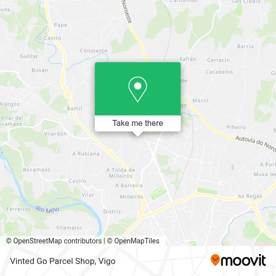 Vinted Go Parcel Shop map