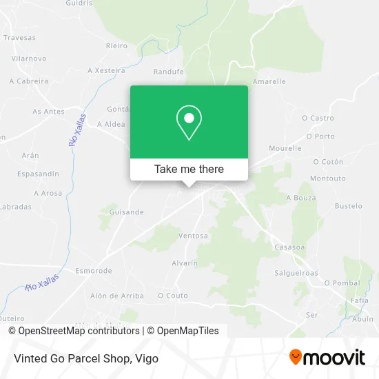Vinted Go Parcel Shop map