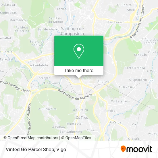 Vinted Go Parcel Shop map