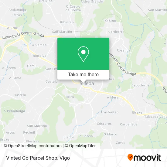 Vinted Go Parcel Shop map