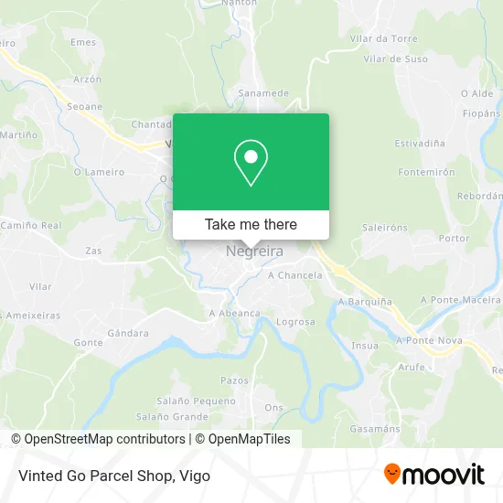 Vinted Go Parcel Shop map