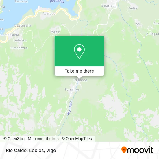 Rio Caldo. Lobios map