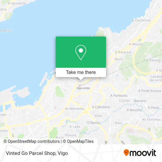 Vinted Go Parcel Shop map