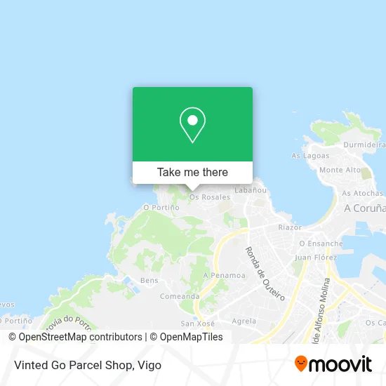 Vinted Go Parcel Shop map
