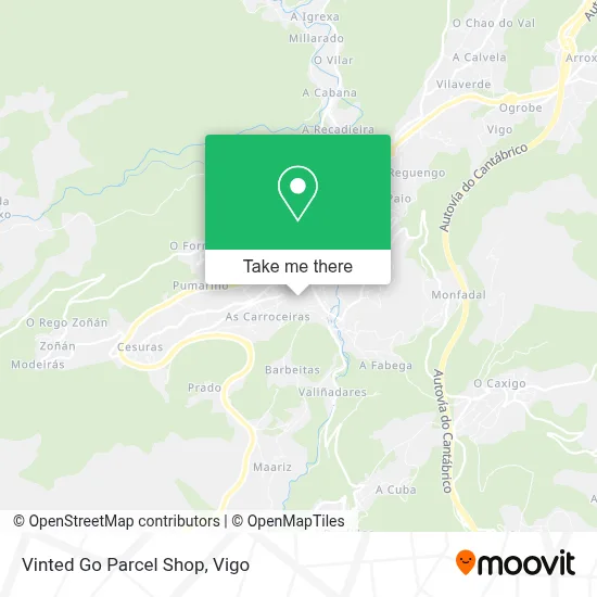 Vinted Go Parcel Shop map
