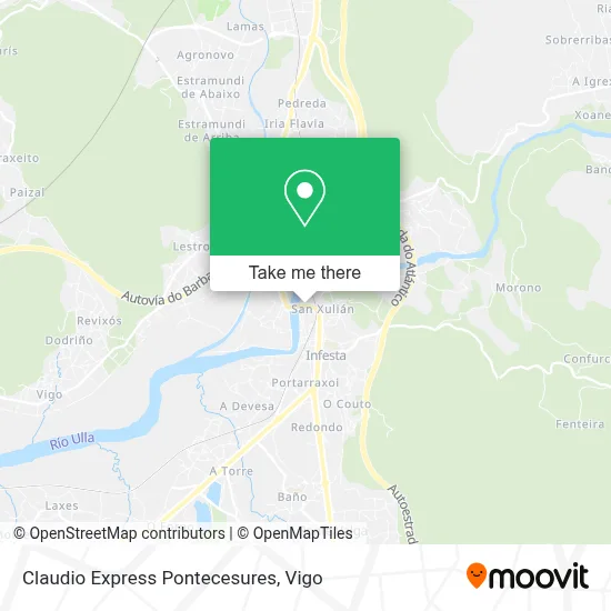 Claudio Express Pontecesures map
