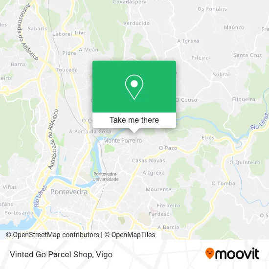 Vinted Go Parcel Shop map