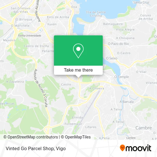 Vinted Go Parcel Shop map
