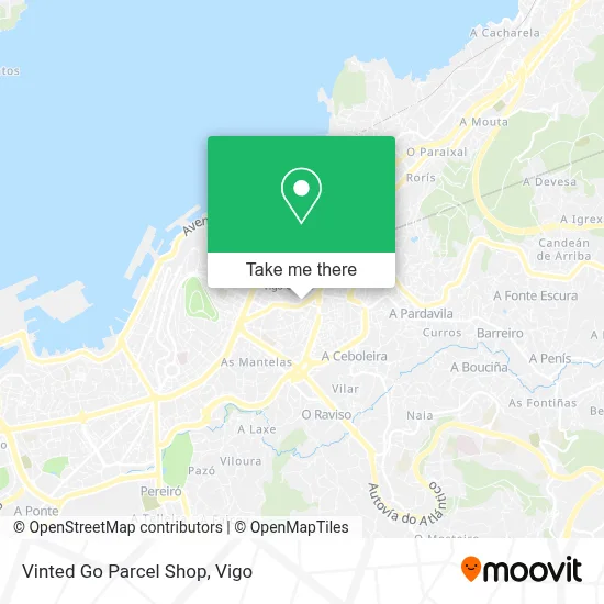 Vinted Go Parcel Shop map