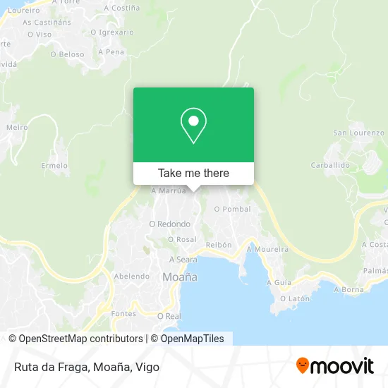 Ruta da Fraga, Moaña map