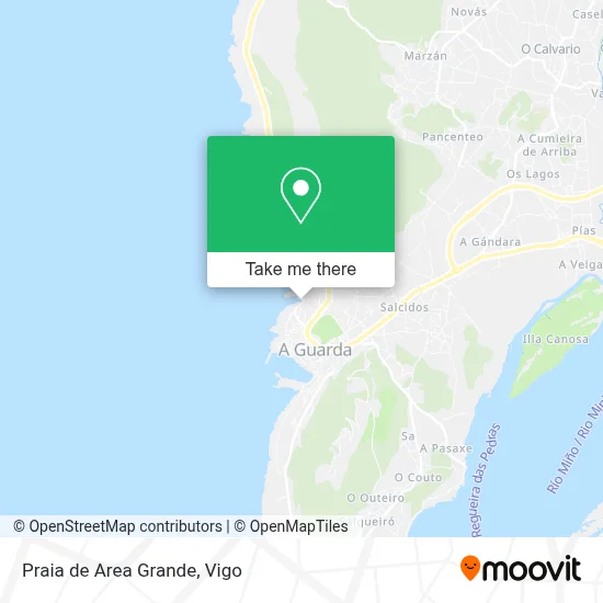 Praia de Area Grande map
