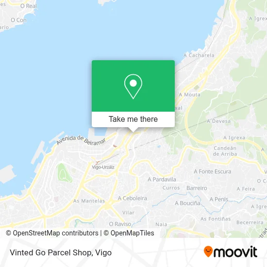 Vinted Go Parcel Shop map