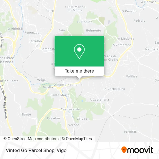 Vinted Go Parcel Shop map