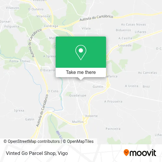 Vinted Go Parcel Shop map