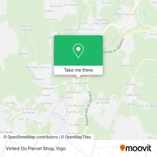 Vinted Go Parcel Shop map