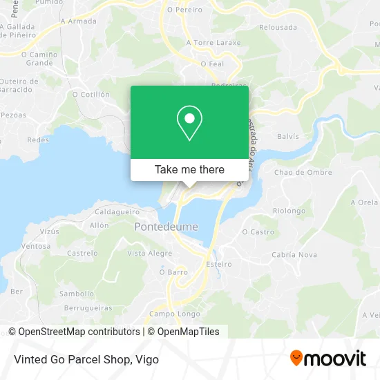 Vinted Go Parcel Shop map