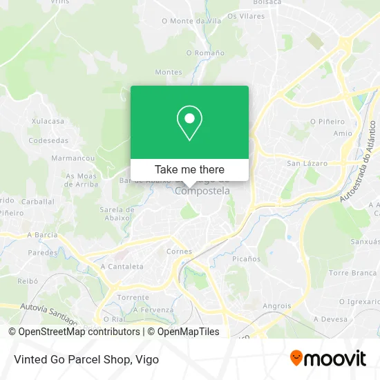 Vinted Go Parcel Shop map