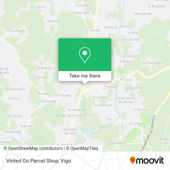 Vinted Go Parcel Shop map