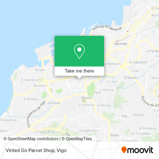 Vinted Go Parcel Shop map