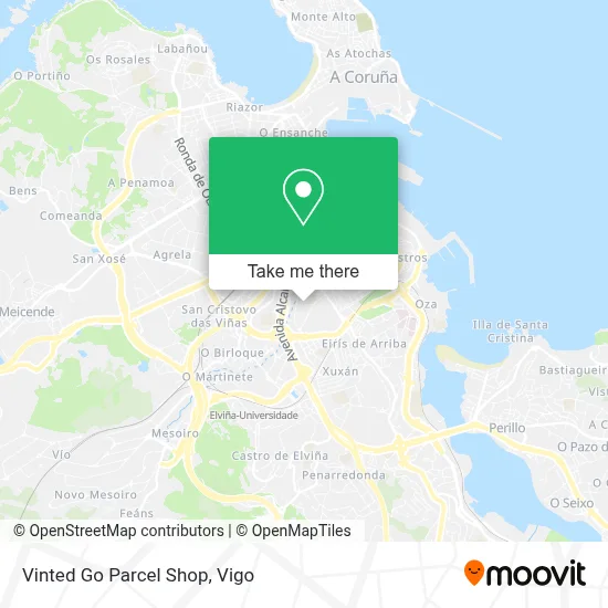 Vinted Go Parcel Shop map