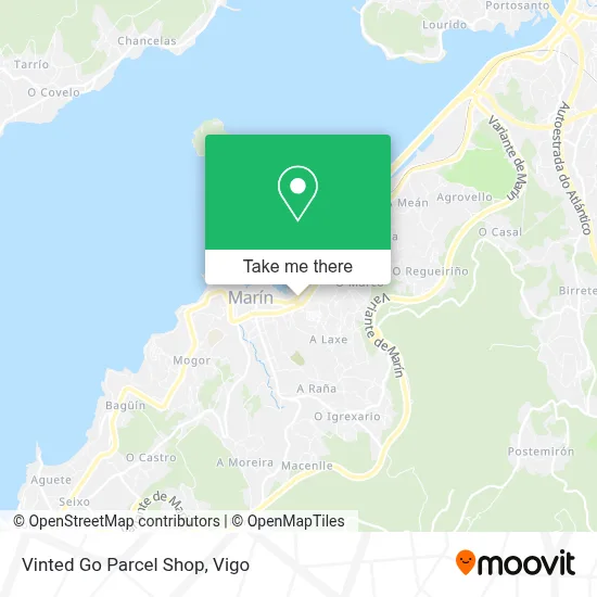 Vinted Go Parcel Shop map