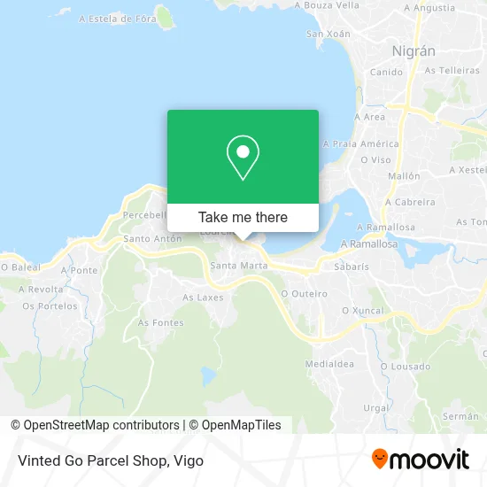 Vinted Go Parcel Shop map