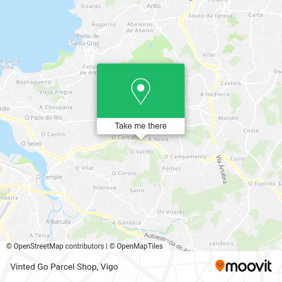 Vinted Go Parcel Shop map