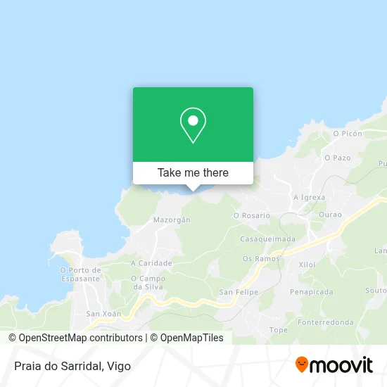 Praia do Sarridal map