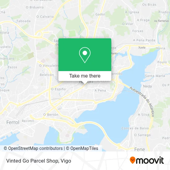 Vinted Go Parcel Shop map