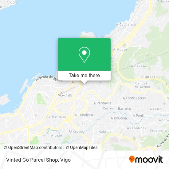Vinted Go Parcel Shop map
