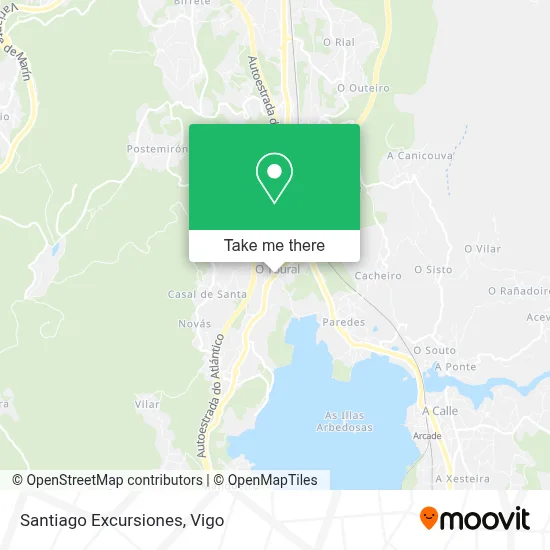 Santiago Excursiones map