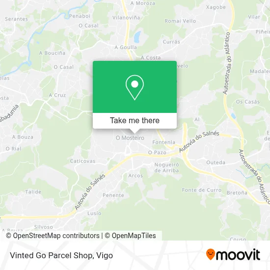 Vinted Go Parcel Shop map