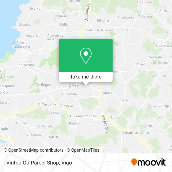 Vinted Go Parcel Shop map