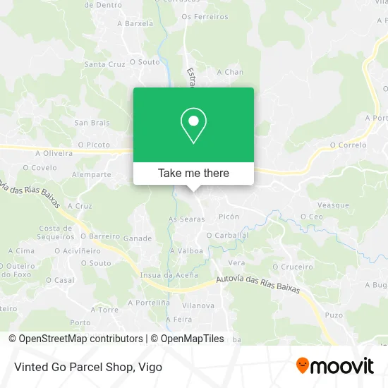 Vinted Go Parcel Shop map