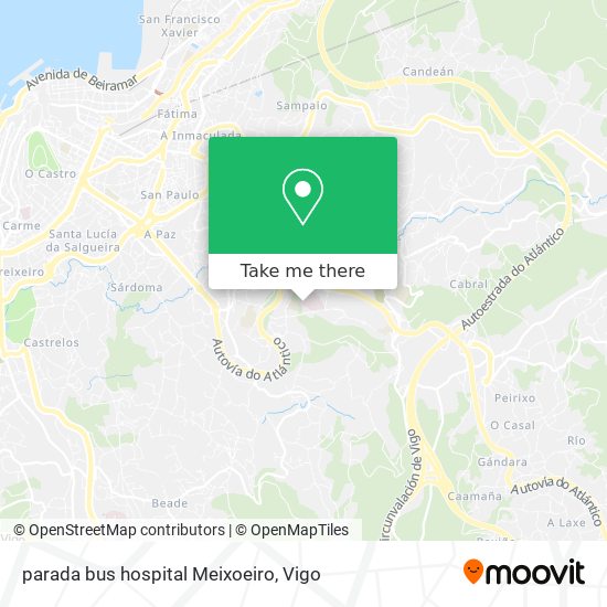 parada bus hospital Meixoeiro map