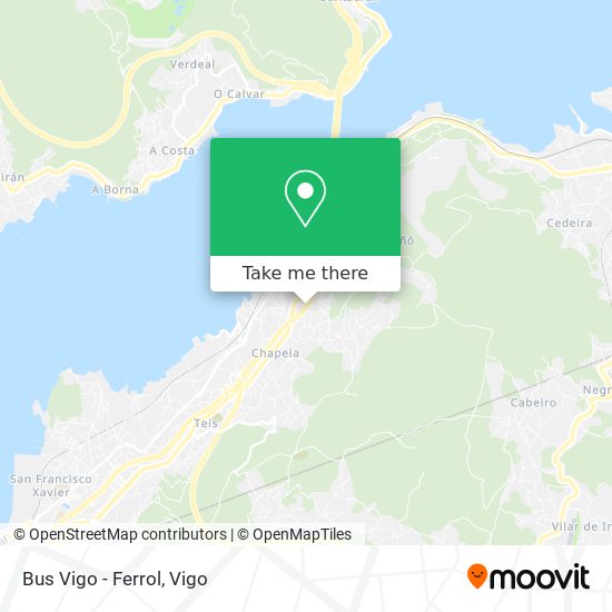 Bus Vigo - Ferrol map